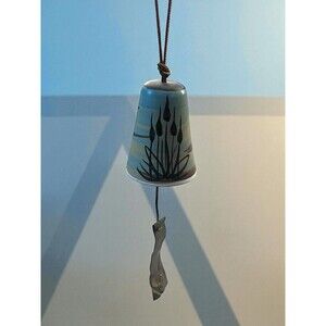 Vtg Pacific Stoneware Wind Chime Terra Cotta Bell Shaped Southwestern Design USA